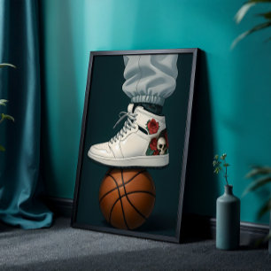 Rosengürtel-High-Tops auf Basketball Poster