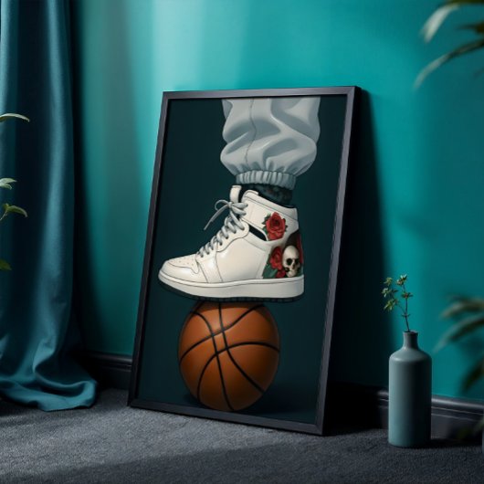 Rosengürtel-High-Tops auf Basketball Poster