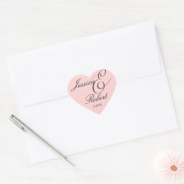 Rosenherz Ampersand und Hochzeitstag Umschlag Aufk Herz-Aufkleber