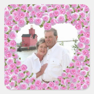 Rosenherz Quadratischer Aufkleber