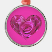 Rosenherz Silbernes Ornament (Vorne)