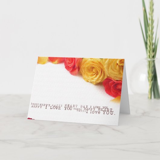 Rosenherz-Valentinstag Feiertagskarte (Vorderseite)