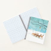 Rosenhirsche in Winterillustration Notizblock (Innenseite)