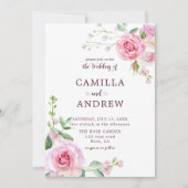 Rosenhochzeit Einladung (Vorderseite)