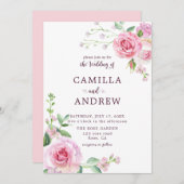 Rosenhochzeit Einladung (Vorne/Hinten)