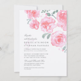 Rosenhochzeit - Einladungen zu Aquarellfarben