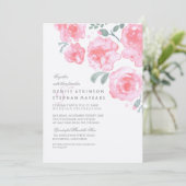 Rosenhochzeit - Einladungen zu Aquarellfarben (Stehend Vorderseite)