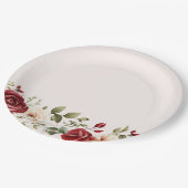 Rosenhochzeit Pappteller (Schrägansicht)