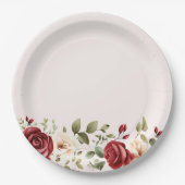 Rosenhochzeit Pappteller (Vorderseite)