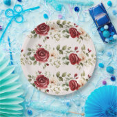 Rosenhochzeit Pappteller (Party)