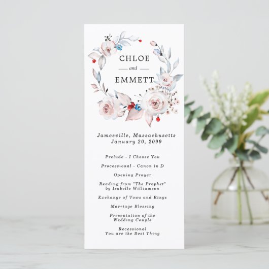 Rosenhochzeit Programm (Stehend Vorderseite)