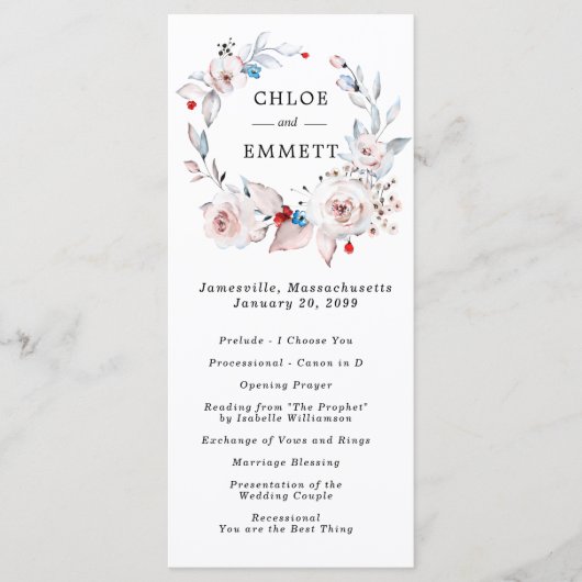 Rosenhochzeit Programm (Vorderseite)