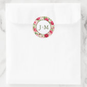 Rosenhochzeit Runder Aufkleber (Tasche)