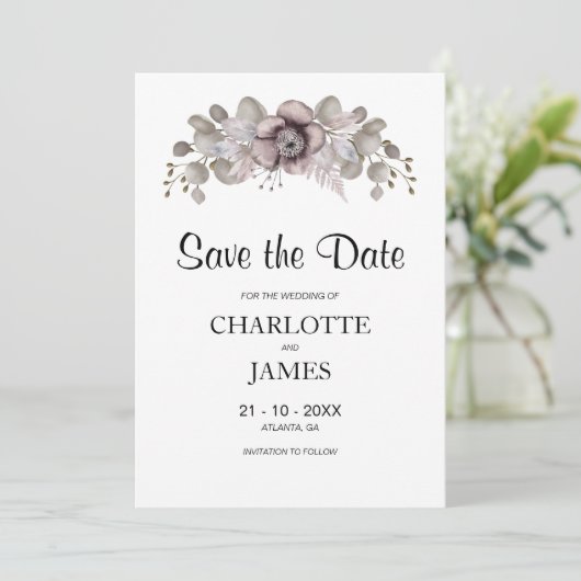Rosenhochzeit Save The Date (Stehend Vorderseite)