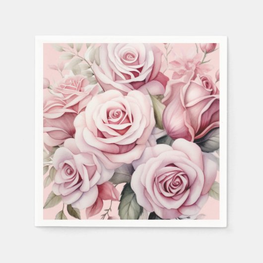 Rosenhochzeit Serviette (Vorderseite)