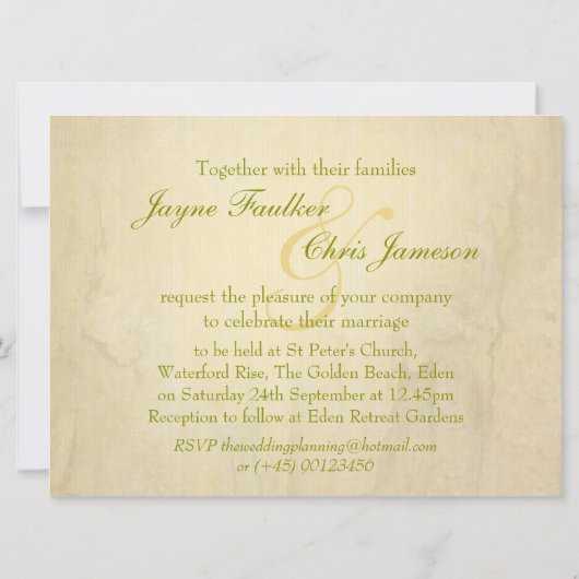 Rosenhochzeit Weiße Landschaft Einladung (Rückseite)