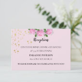 Rosenhochzeitempfang in Rosenbraun Begleitkarte (Stehend Vorderseite)