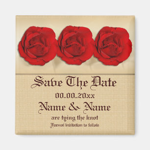 Rosenhochzeitstrio personalisiert magnet