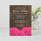 Rosenholz-Brautparty Einladung (Stehend Vorderseite)