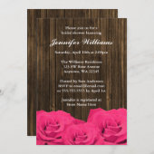 Rosenholz-Brautparty Einladung (Vorne/Hinten)