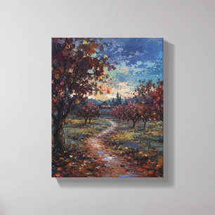 Rosenholz Obstgarten in der Blaue Stunde Herbstlan Leinwanddruck