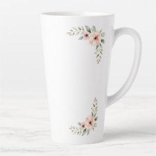 Rosenholz-Pfingstrosen-Aquarell-Hochzeits-Eckenrah Milchtasse