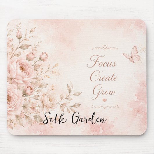 Rosenholz-Seidengarten Blumen-Mauspad Mousepad (Vorne)