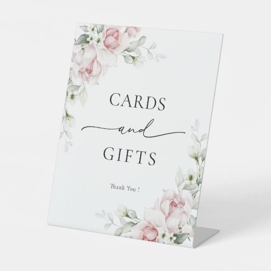 Rosenkarten und Geschenke-Zeichen in Rosa rot rot Sockelschild (Vorderseite)