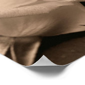 Rosenknospe Blume Pair in Sepia Brown Poster (Ecke)