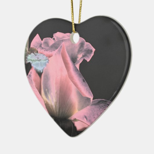 Rosenknospe-Blumen-Verzierung Digital rosa Keramik Ornament (Links)