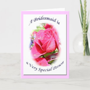 Rosenknospe Bridesmaid-Anforderungskarte Einladung