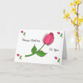 Rosenknospe Geburtstagskarte Karte (Gelbe Blume)