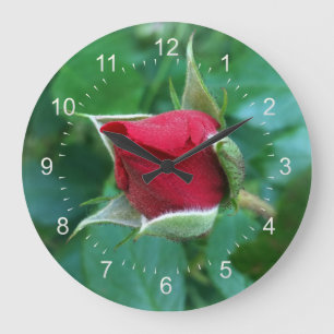 Rosenknospe Große Wanduhr