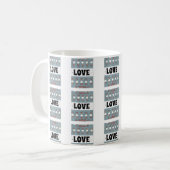Rosenknospe & Herz Triple Liebe Kaffeetasse (Vorderseite Links)