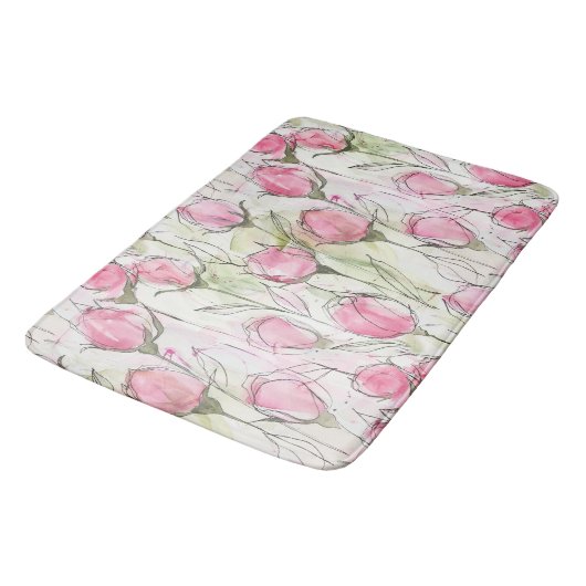 Rosenknospe in Rosa Badematte (Schrägansicht)