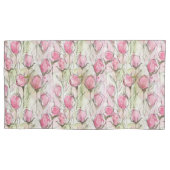 Rosenknospe in Rosa Kissenbezug (Vorderseite-Links)