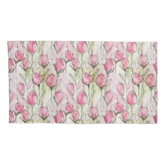 Rosenknospe in Rosa Kissenbezug (Rückseite-Rechts)