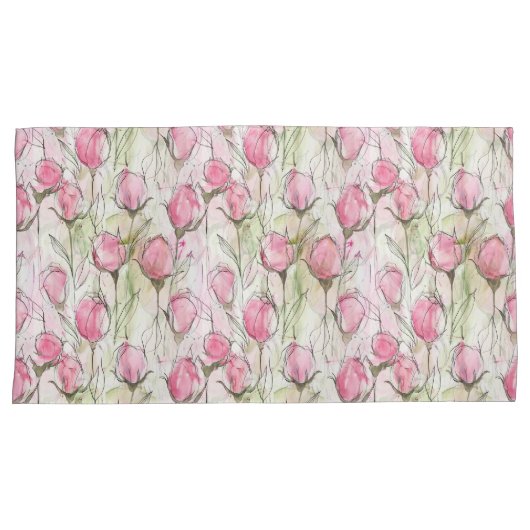 Rosenknospe in Rosa Kissenbezug (Vorderseite-Rechts)