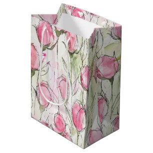 Rosenknospe in Rosa Mittlere Geschenktüte