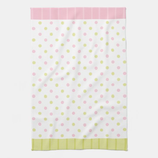 Rosenknospe Joy dots rosa grüne Küche Handtuch (Vertikal)
