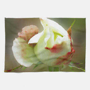 Rosenknospe leuchtend geschirrtuch