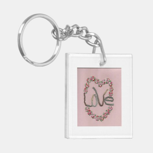 Rosenknospe Liebe Schlüsselanhänger (Vorderseite links)