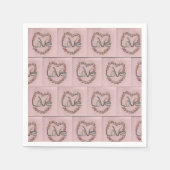 Rosenknospe Liebe Serviette (Vorderseite)