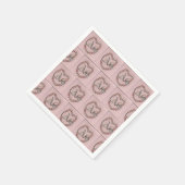 Rosenknospe Liebe Serviette (Ecke)