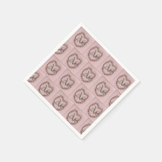 Rosenknospe Liebe Serviette (Ecke)