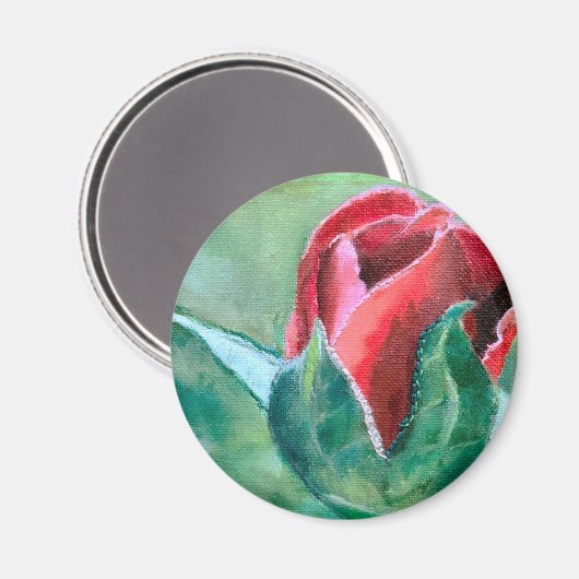 Rosenknospe-Magnet Magnet (Vorderseite/Rückseite)