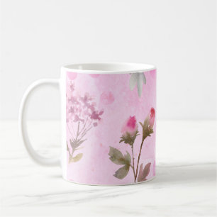 Rosenknospe, Polka Punkte: Sommerblumen. Kaffeetasse
