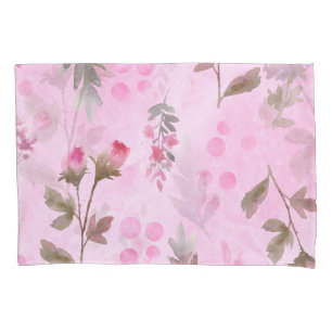 Rosenknospe, Polka Punkte: Sommerblumen. Kissenbezug