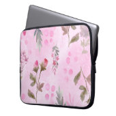 Rosenknospe, Polka Punkte: Sommerblumen. Laptopschutzhülle (Vorderseite Links)