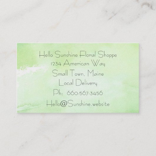 Rosenknospe-Visitenkarte für Wasserfarben Visitenkarte (Rückseite)